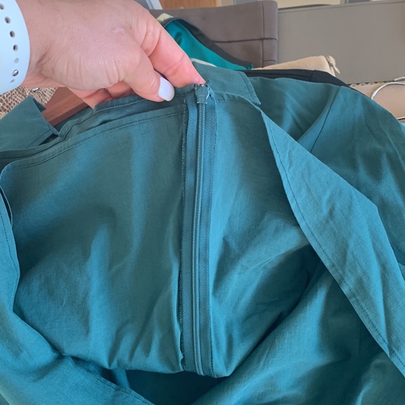 TALL- Dark green long sleeve faux wrap front. - Picture 7 of 7